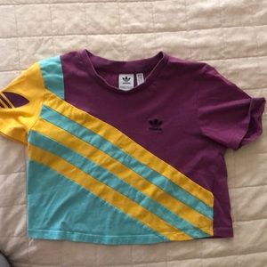 Adidas block crop top